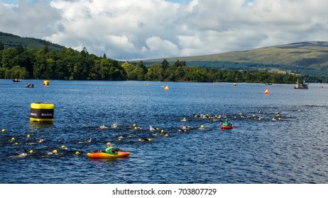 Balloch, Scotland; 26 August 2017: Swimmers In The Water At The Great Swim Event On Loch Lomond 2017. 