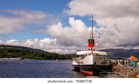 Balloch, Scotland; 26 August 2017: Maid Of The Loch Moored At Loch Lomond At Balloch In Scotland.