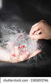 Ballon Full Of Water Exploding (high Speed Photography)