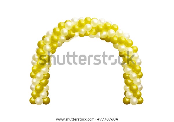 Balloon Archway Door Yellow Gold White Royalty Free Stock Image