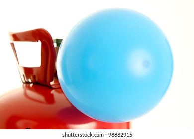 Balloon Being Filled Up By A Helium Tank