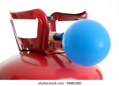 Balloon Being Filled Up By A Helium Tank