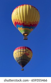 Balloon flight at California grape vineyard and winery during Temecula Balloon Festival