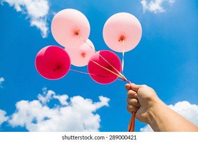 Balloon, Holding, Hand.