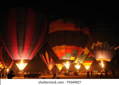 The balloon at night , Thailand