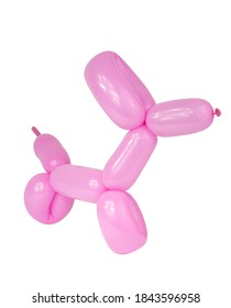 Balloon pink dog craft isolated on the white - Shutterstock ID 1843596958