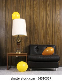 Balloons on furniture after a party