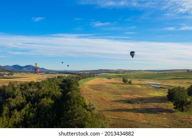 Balloons rising in the air at the Hunter Valley, Australia