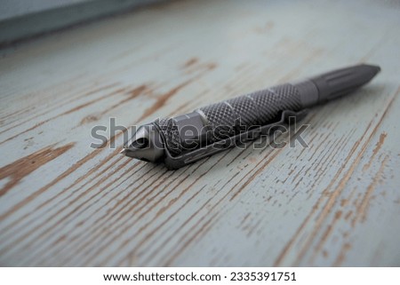Ballpoint pen made of metal.