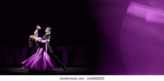 Ballroom Dancing Couple Standard Waltz Oversway Background	
