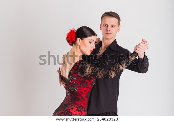 Ballroom Dancing Man Woman Posing Dance Stockfoto Jetzt