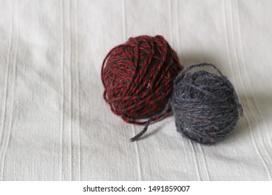 Balls of sock yarn, leftover yarn
