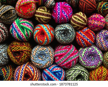 Balls Of Yarn At Market In Cusco Peru