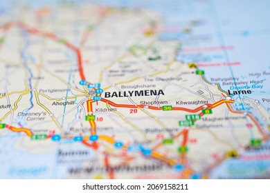 The Ballymena on a Europe map