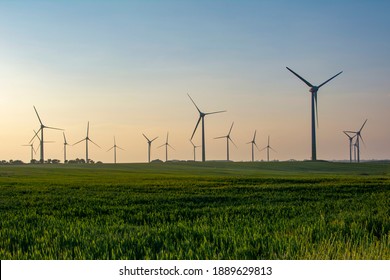 The Ballywater Wind Farm located in County Wexford, Ireland. - Shutterstock ID 1889629813