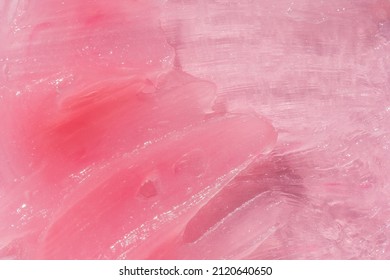 Balm Smear Smudge Swatch, Pink Textured Background. Cosmetics Cream, Cosmetic Product Texture. Moisturizer Drop, Mask, Shea Butter Backdrop, Ointment Blob. Macro, Closeup