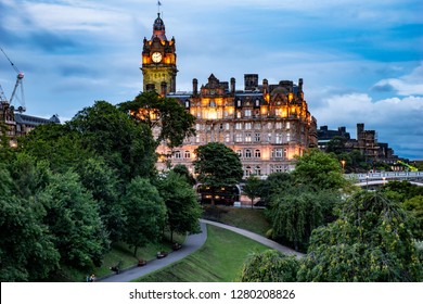 Balmoral Hotel In Evening. Edinburgh. Scotland.