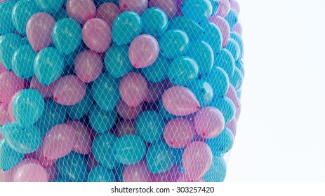 Baloons in net