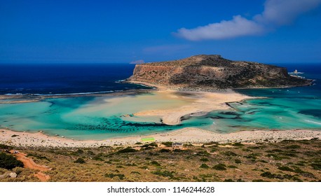 Balos Beach On Crete Island