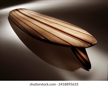 Balsa Wood Surfboard with dramatic lighting - Powered by Shutterstock