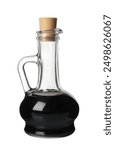 Balsamic vinegar in glass jug isolated on white