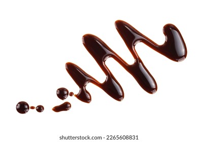 Balsamic vinegar isolated on white background. Top view. Flat lay