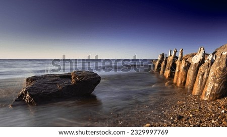 Similar – Foto Bild Stolpmünde, Ostsee in Polen mit Resten einer Kriegsmole