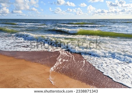 Baltic Sea. Coast. Waves. Beautiful view of the Baltic Sea in summer.