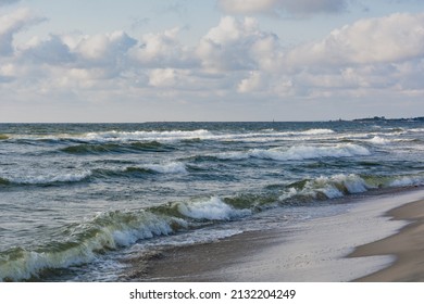 Baltic Sea. Coast. Waves. Summer. July 2021