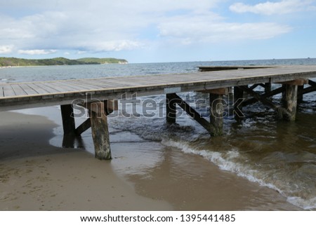 Similar – Image, Stock Photo Seabridge at the Baltic Sea coast in Rerik