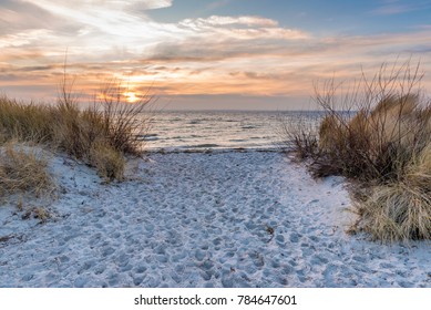 Baltic Sea And Sand Dunes On The Beach. Poland.