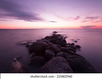 Baltic Sea At Sunset, Swedish Coastline