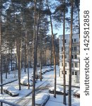 Baltic state in witner time. look from window