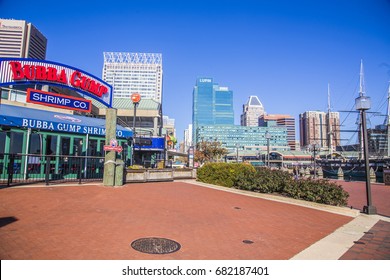 BALTIMORE - 29th NOVEMBER 2016: The Bubba Gump Shrimp in Baltimore. The Bubba Gump Shrimp Company is a seafood restaurant chain inspired by the 1994 film Forrest Gump.