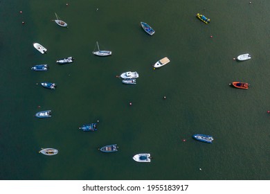 Baltimore Harbor County Cork Ireland, Boats Aerial Drone View 