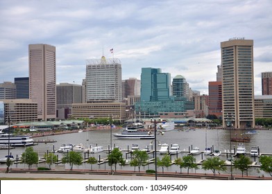 Baltimore Inner Harbor skyline, Baltimore, Maryland, USA