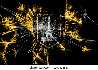 Baltimore, Maryland Fireworks Sparkling Flag. New Year 2019 And Christmas Party Concept