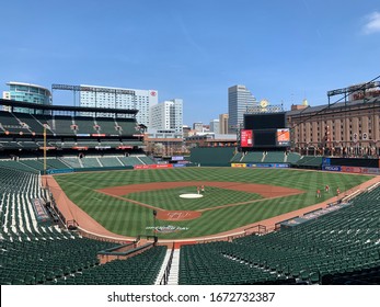 Baltimore, Maryland / United States, April 6, 2019 - Orioles Park At Camden Yards Home Of The Baltimore Orioles