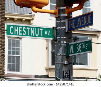 Baltimore, Maryland / USA - June, 8, 2019:  Signs In Hampden Neighborhood