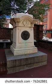 BALTIMORE, MD - JULY 2: The Memorial Grave Of Poet Edgar Allan Poe Is Shown At Old Westminster Burial Ground On July 2, 2007 In Baltimore, MD.