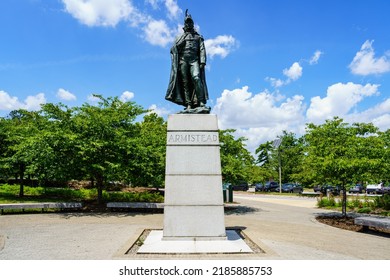 Baltimore, MD, USA – August 2, 2022: The Statue Of General George Armistead Who Served As The Commander Of Fort McHenry During The Battle Of Baltimore In The War Of 1812.