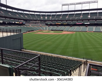 BALTIMORE, MD-AUGUST, 2015:  View Of The Baltimore Orioles Stadium At Camden Yards From Right Field.