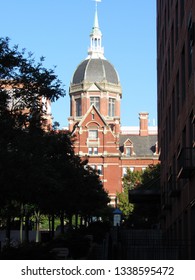 Baltimore, Md./USA-Oct. 27, 2017: The Dome Atop The Johns Hopkins University School Of Medicine Has Become A Recognizable Symbol Of The Institution.                              