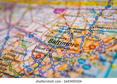 Baltimore on USA map background