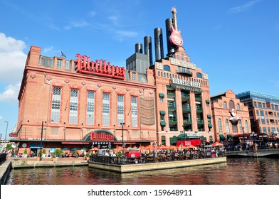 BALTIMORE, USA - JUNE 17, 2012: View of Pier 4 at Inner Harbor in Baltimore, USA. 
