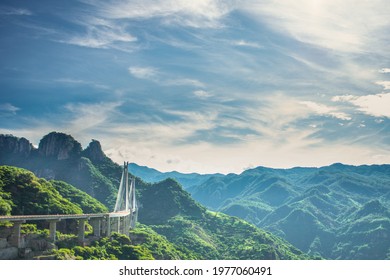 Baluarte Bridge, the highest bridge in the americas, and is located in the sierra madre mountain in the state of durango.  It has a total length of 1,124 meters and a height of 403 meters