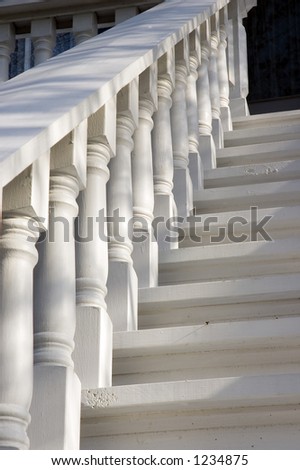 Similar – Image, Stock Photo Steep wooden staircase