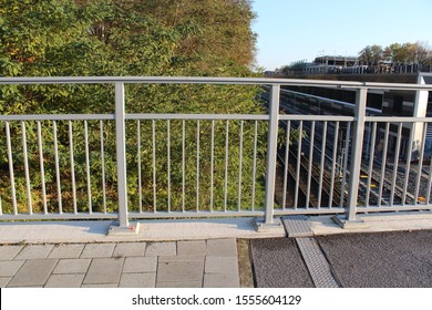 Balustrade, parapet, bridge railing on a bridge in Hamburg, Germany - Shutterstock ID 1555604129
