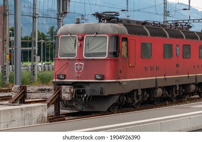 Balzers, Liechtenstein - July, 2015: A Picture Of An Old SBB (Swiss Federal Railways) Train.