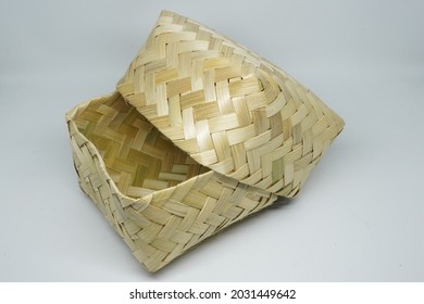 Bamboo Besek Is A Traditional Food Box Made Of Woven Bamboo Which Is Used To Store Goods Or Food. Besek Is A Traditional Hand Crafted Food Container Originating From Java.